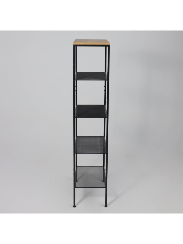 Стеллаж ЗМИ Торонто 15 дерево/черный сбоку