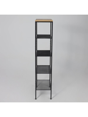 Стеллаж ЗМИ Торонто 15 дерево/черный сбоку