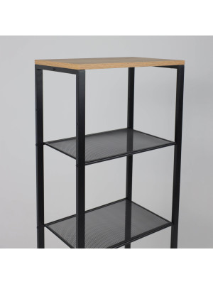 Стеллаж ЗМИ Торонто 15 дерево/черный под углом