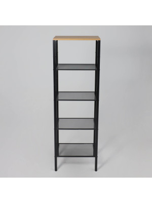 Стеллаж ЗМИ Торонто 15 дерево/черный спереди