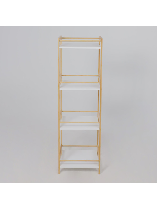 Стеллаж AksHome Fable бамбук/белый спереди