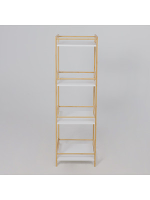 Стеллаж AksHome Fable бамбук/белый спереди
