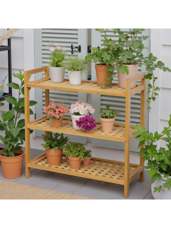 Стеллаж AksHome Vivid бамбук в экстерьере