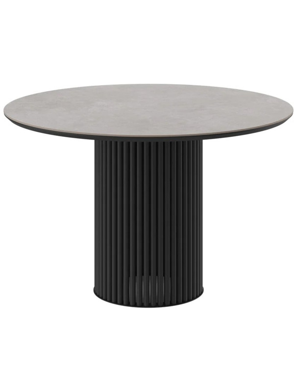 Кухонный стол MamaDoma Askar Round-116 серый/черный