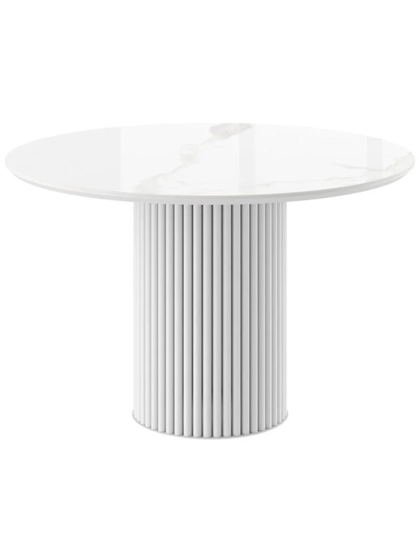 Кухонный стол MamaDoma Askar Round-116 белый