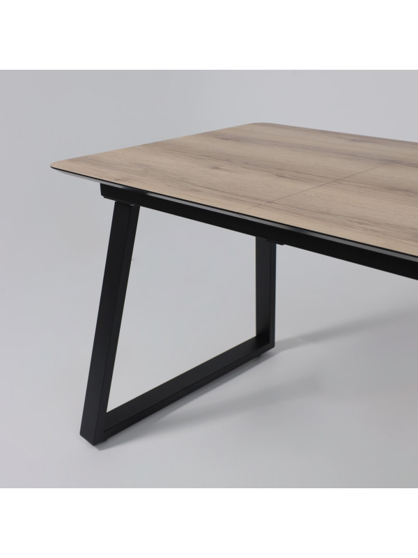 Кухонный стол Lepremo AV 1208 Дуб Делано натуральный/черный сбоку