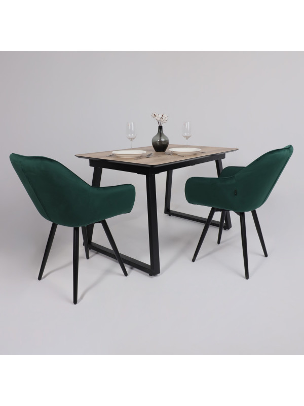 Кухонный стол Lepremo AV 1208 Дуб Делано натуральный/черный в интерьере (1)