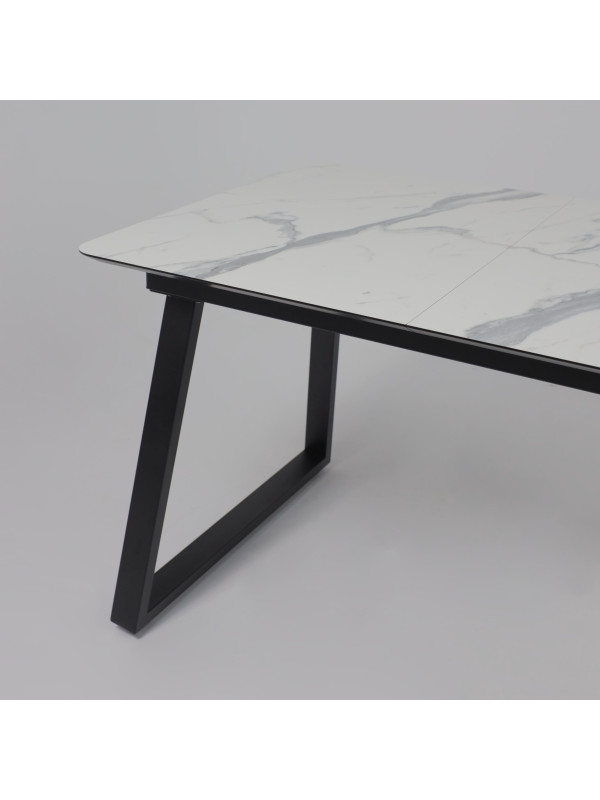 Кухонный стол Lepremo AV 1208 Мрамор белый/черный под углом