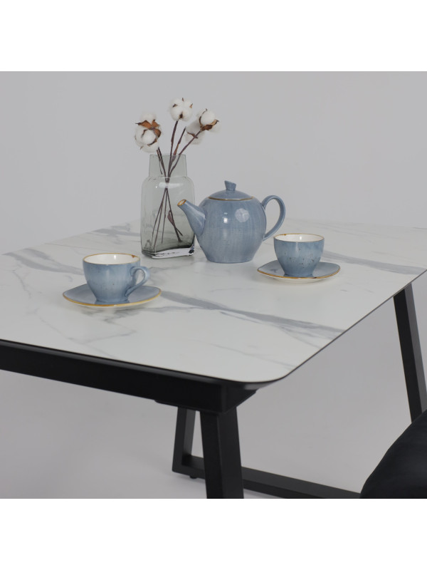 Кухонный стол Lepremo AV 1208 Мрамор белый/черный в интерьере