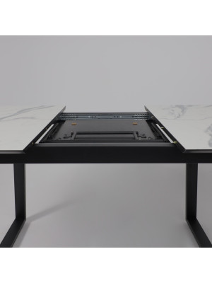 Кухонный стол Lepremo AV 1208 Мрамор белый/черный раздвижная конструкция