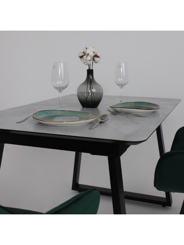 Кухонный стол Lepremo AV 1208 Мрамор Марквина синий/черный в интерьере