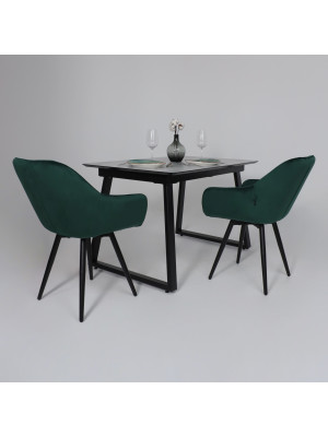 Кухонный стол Lepremo AV 1208 Мрамор Марквина синий/черный в интерьере (1)