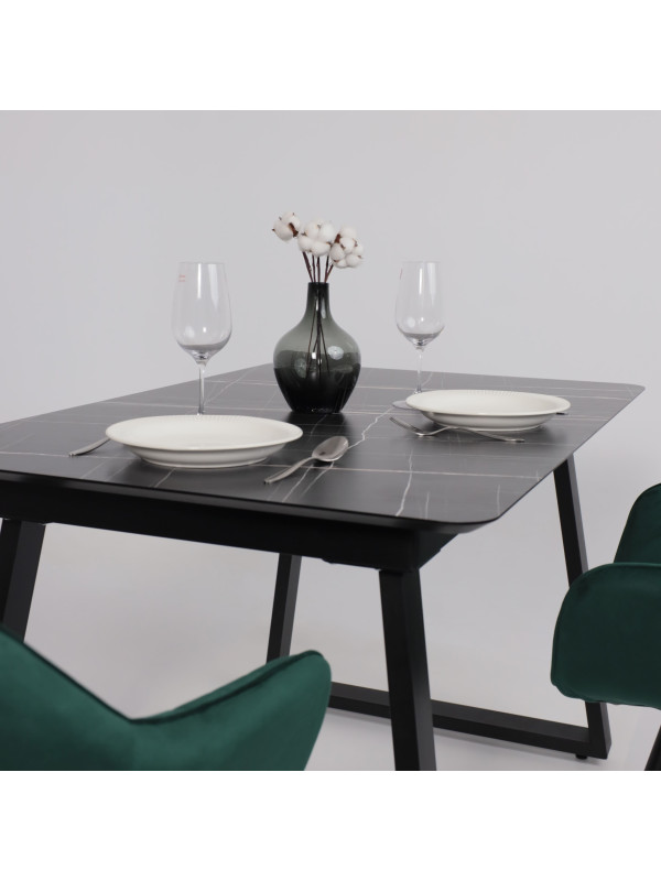 Кухонный стол Lepremo AV 1208 Черный тунис/черный в интерьере