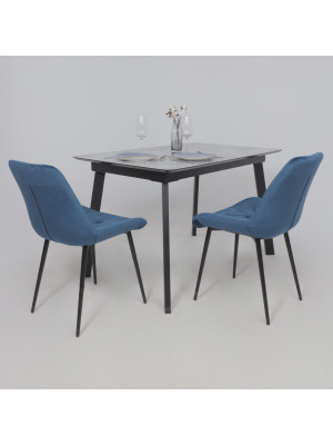 Кухонный стол Lepremo AV 1209 мрамор марквина синий/черный в интерьере