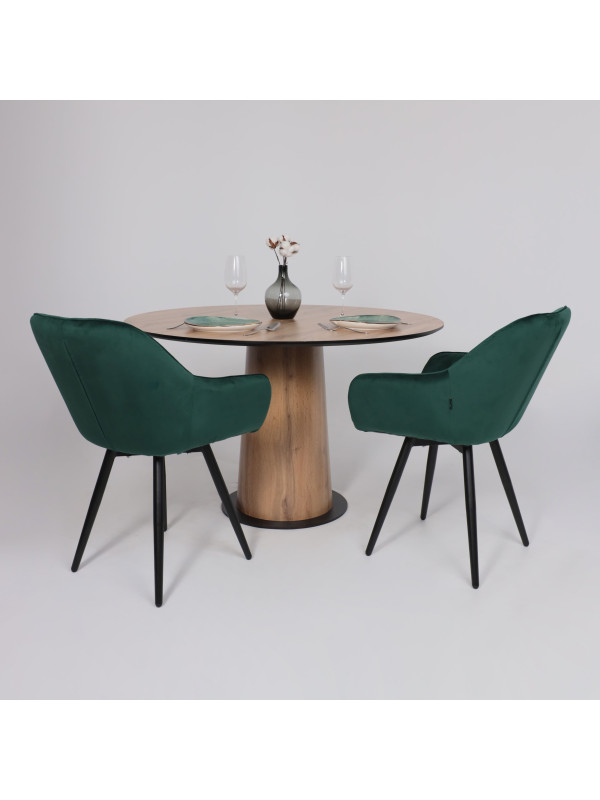 Кухонный стол Lepremo AV 1317 1200 Дуб Вотан/черный в интерьере