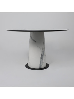 Кухонный стол Lepremo AV 1317 1200 мрамор белый/черный сбоку