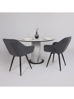 Кухонный стол Lepremo AV 1317 1200 мрамор белый/черный в интерьере (1)