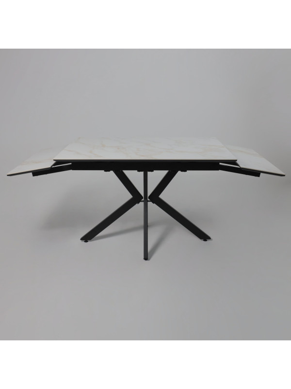 Кухонный стол Lepremo AV 2111белый глянцевый Carla Larkin/черный раздвижная конструкция (1)