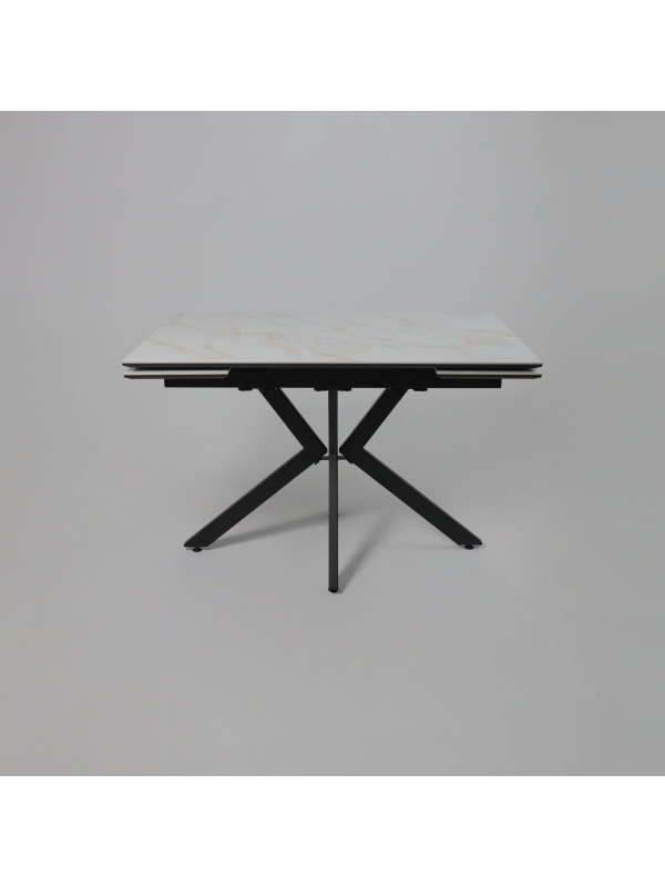 Кухонный стол Lepremo AV 2111белый глянцевый Carla Larkin/черный раздвижная конструкция