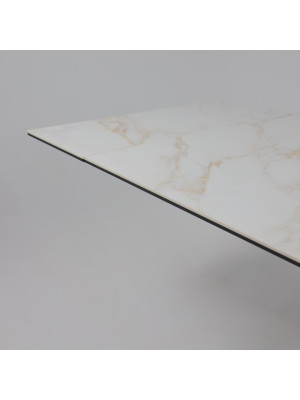 Кухонный стол Lepremo AV 2111белый глянцевый Carla Larkin/черный вблизи