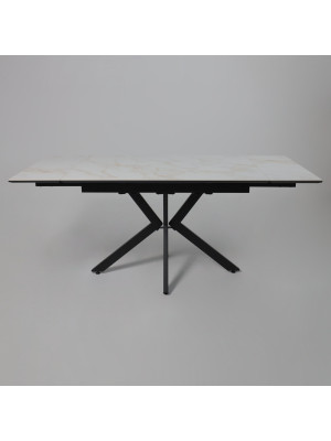 Кухонный стол Lepremo AV 2111белый глянцевый Carla Larkin/черный раздвижная конструкция (2)