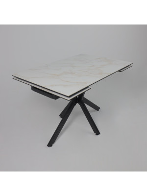 Кухонный стол Lepremo AV 2111белый глянцевый Carla Larkin/черный сверху