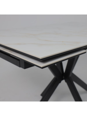 Кухонный стол Lepremo AV 2111белый глянцевый Carla Larkin/черный вблизи (1)