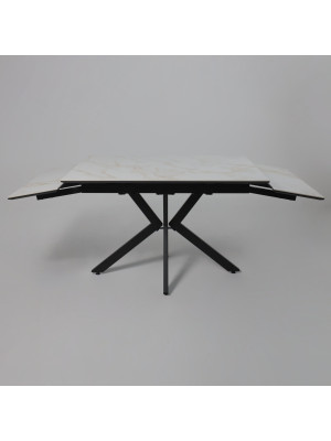 Кухонный стол Lepremo AV 2111белый глянцевый Carla Larkin/черный раздвижная конструкция (1)