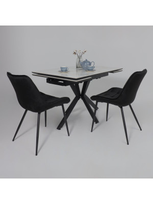 Кухонный стол Lepremo AV 2111белый глянцевый Carla Larkin/черный в интерьере