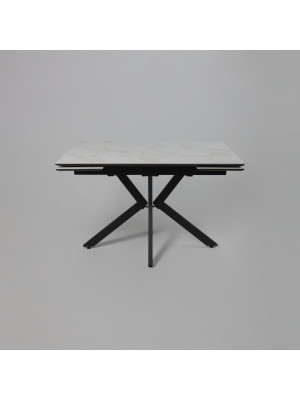 Кухонный стол Lepremo AV 2111белый глянцевый Carla Larkin/черный раздвижная конструкция