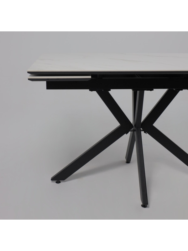 Кухонный стол Lepremo AV 2111 белый матовый Snow White/черный сбоку