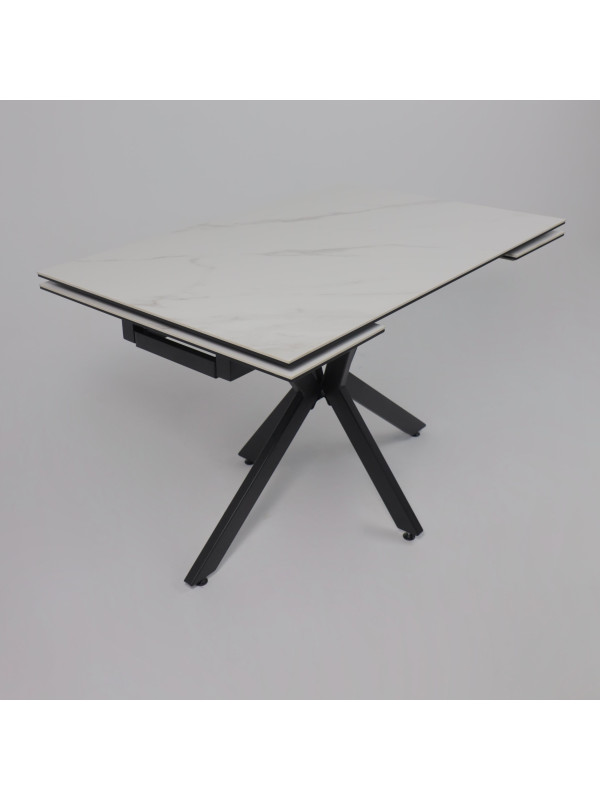 Кухонный стол Lepremo AV 2111 белый матовый Snow White/черный сверху