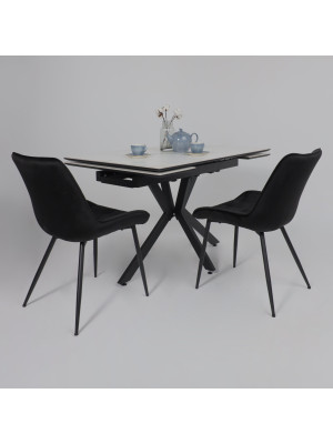 Кухонный стол Lepremo AV 2111 белый матовый Snow White/черный в интерьере