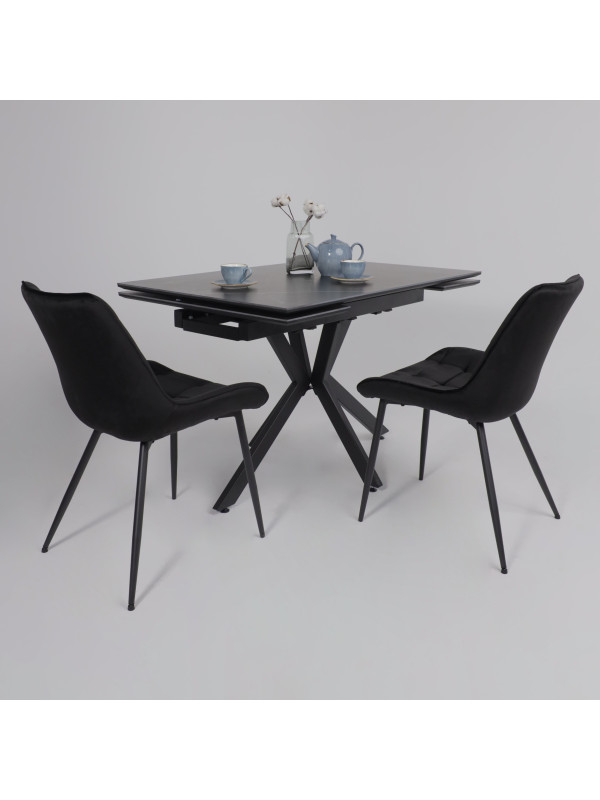 Кухонный стол Lepremo AV 2111 черный матовый Shakespeare/черный в интерьере