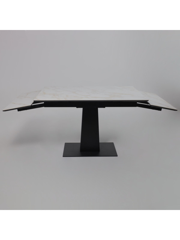 Кухонный стол Lepremo AV 2119 белый глянцевый Carla Larkin/черный раздвижной механизм