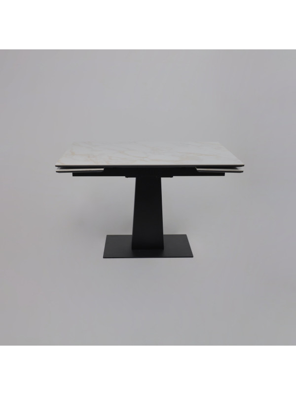 Кухонный стол Lepremo AV 2119 белый глянцевый Carla Larkin/черный раздвижной механизм