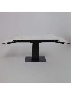Кухонный стол Lepremo AV 2119 белый глянцевый Carla Larkin/черный раздвижной механизм