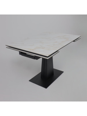 Кухонный стол Lepremo AV 2119 белый глянцевый Carla Larkin/черный сверху