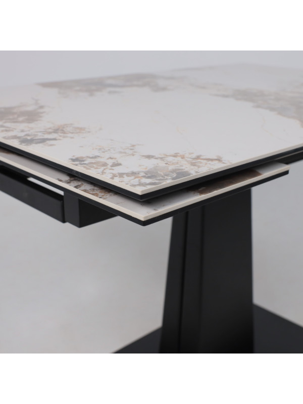 Кухонный стол Lepremo AV 2119 белый глянцевый Pandora/черный вблизи