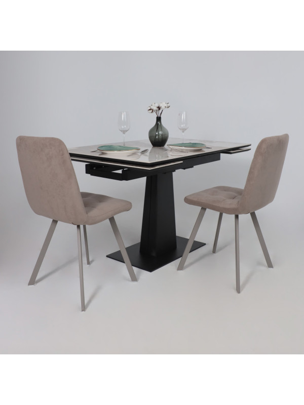 Кухонный стол Lepremo AV 2119 белый глянцевый Pandora/черный в инерьер