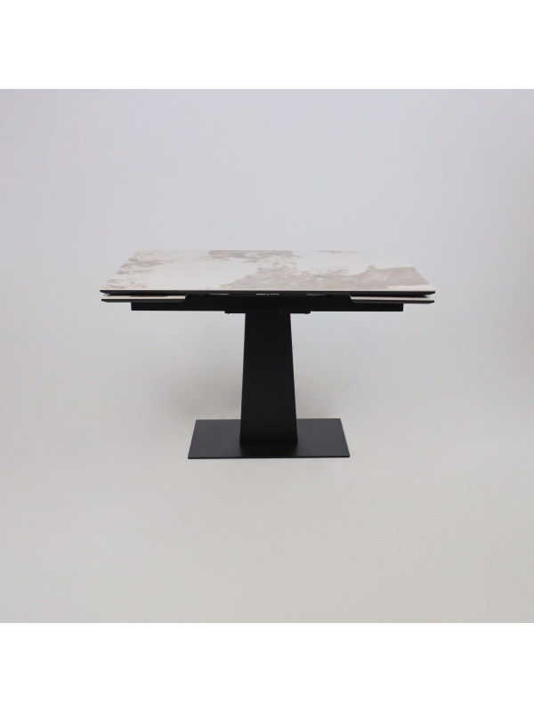 Кухонный стол Lepremo AV 2119 белый глянцевый Pandora/черный раздвижной механизм