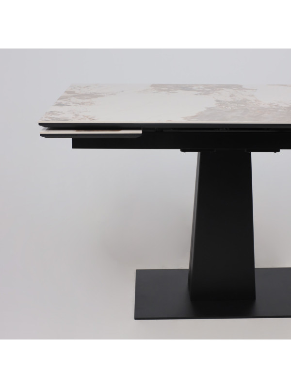 Кухонный стол Lepremo AV 2119 белый глянцевый Pandora/черный сбоку