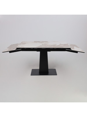 Кухонный стол Lepremo AV 2119 белый глянцевый Pandora/черный раздвижной механизм