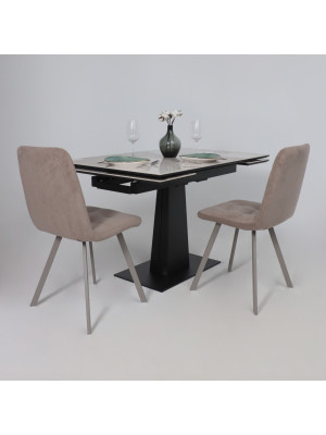 Кухонный стол Lepremo AV 2119 белый глянцевый Pandora/черный в инерьер