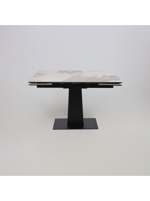 Кухонный стол Lepremo AV 2119 белый глянцевый Pandora/черный раздвижной механизм