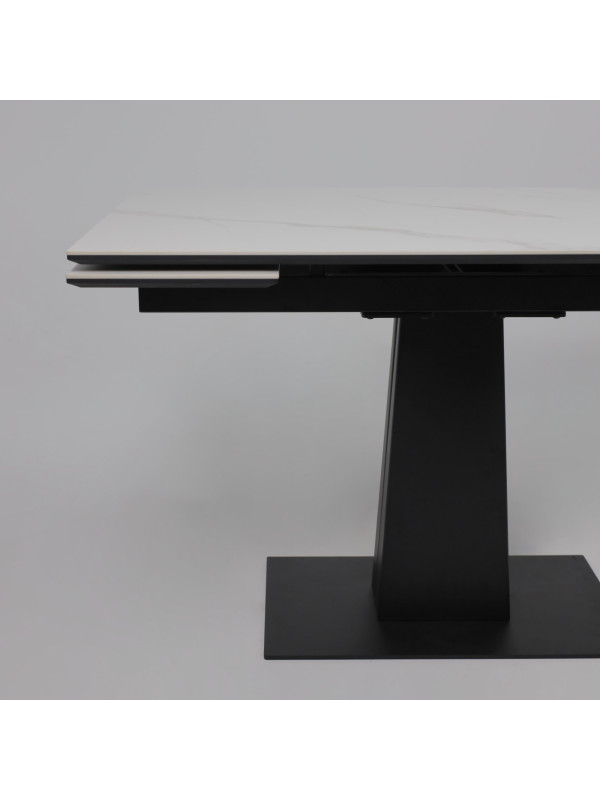 Кухонный стол Lepremo AV 2119 белый матовый Snow White/черный сбоку