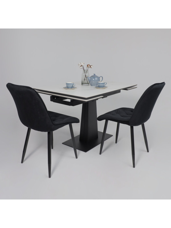 Кухонный стол Lepremo AV 2119 белый матовый Snow White/черный в интерьере