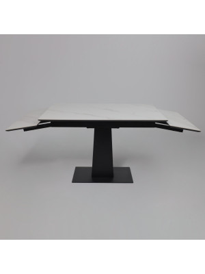 Кухонный стол Lepremo AV 2119 белый матовый Snow White/черный раздвижной механизм (