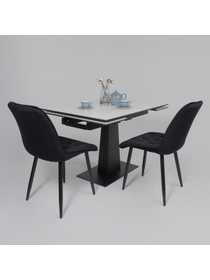 Кухонный стол Lepremo AV 2119 белый матовый Snow White/черный в интерьере