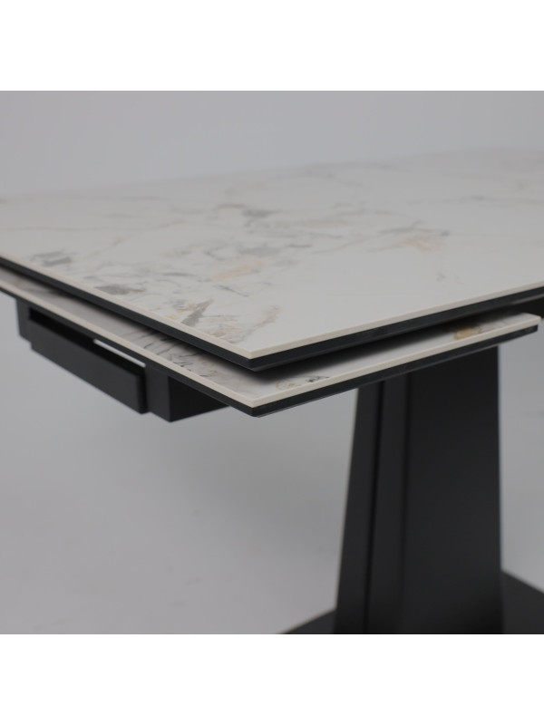 Кухонный стол Lepremo AV 2119 натуральный глянцевый Gold Jade/черный вблизи